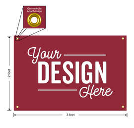 Full Color 3' x 2' Vinyl Banner - Color: Maroon