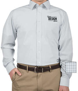 Devon & Jones Tattersall Dress Shirt - Color: White / Navy / Crystal Blue