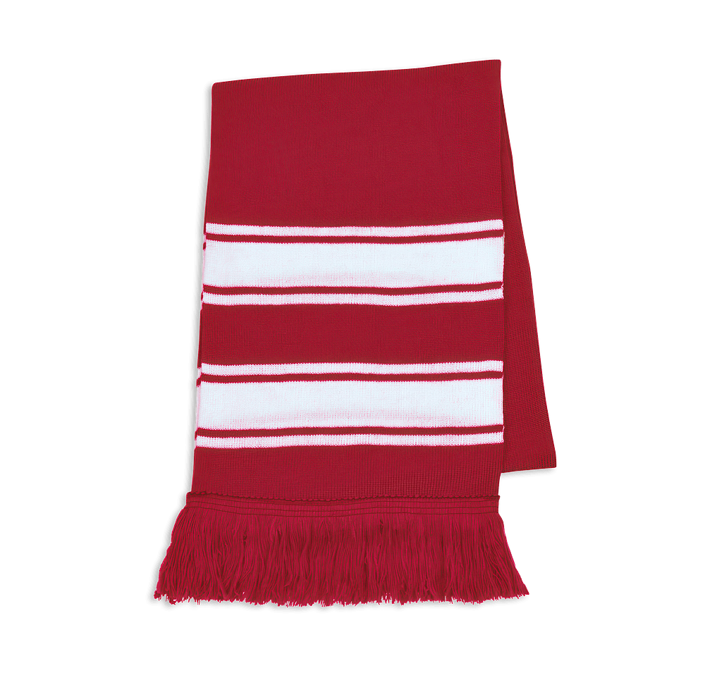 Two-Tone Knit Scarf with Fringe-default