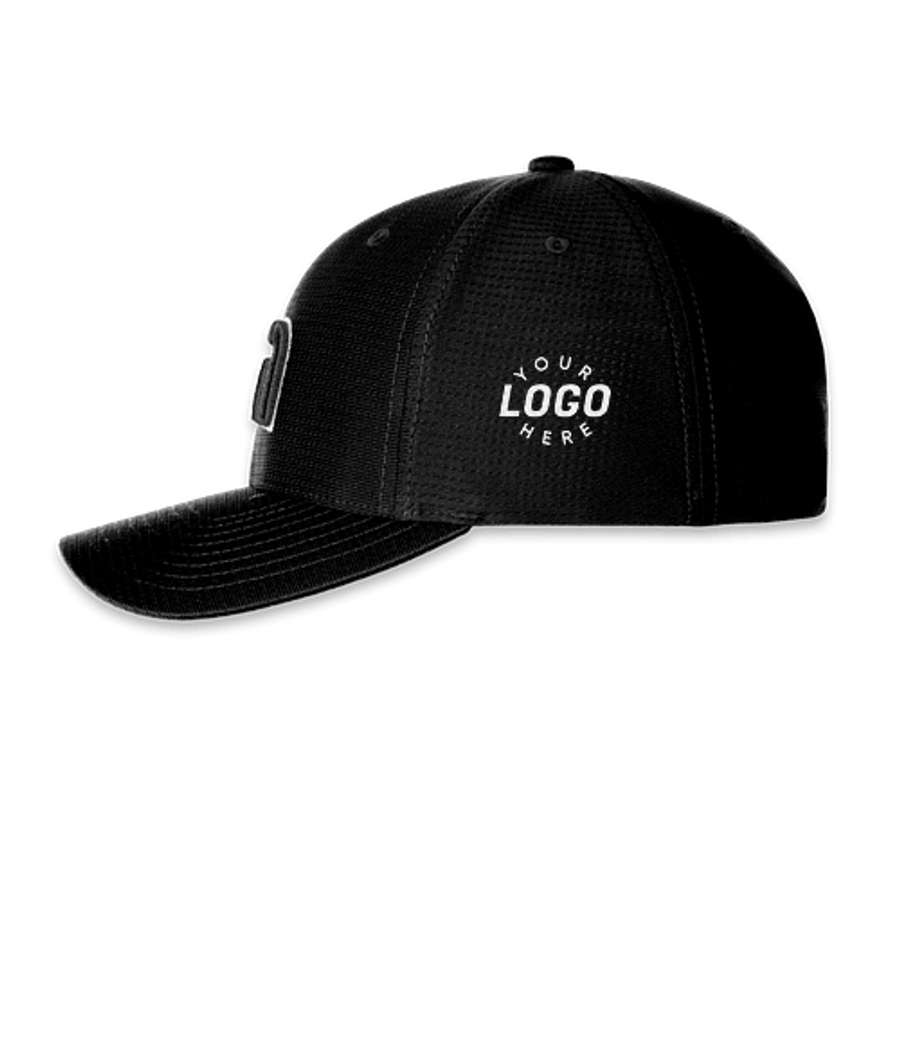 TravisMathew Front Icon Flexfit Trucker Hat in Black