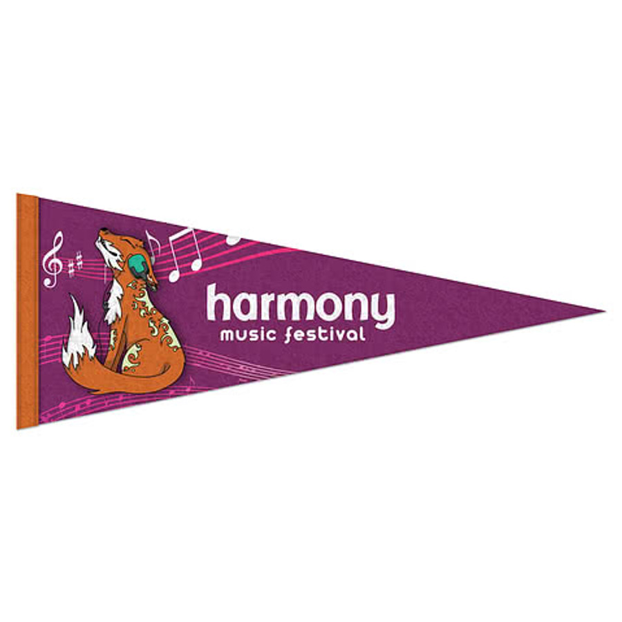 Full Color 4" x 10" Soft Felt Pennant in White