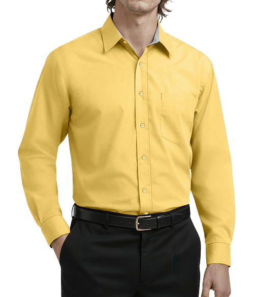 Blue Generation Fine Line Twill Long Sleeve Shirt - Printed in Maize