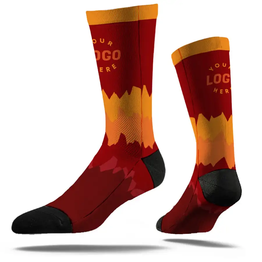 Wavelength Crew Socks with sublimated pattern
