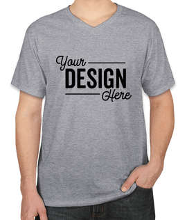 Canada - Fruit of the Loom 100% Cotton V-Neck T-shirt - Color: Athletic Heather