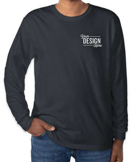 Comfort Colors 100% Cotton Long Sleeve T-Shirt - Embroidered - Color: Graphite