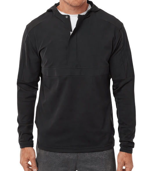 Adidas Recycled Half-Zip Hooded Anorak in Black
