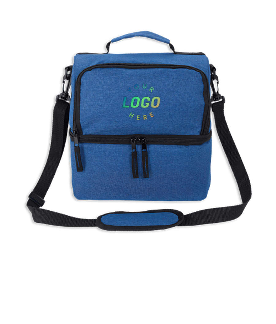 Full Color Lunch Break Dual Compartment Lunch Cooler in Blue