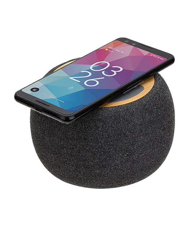 Empire Bamboo Wireless Speaker with 5W Wireless Charger