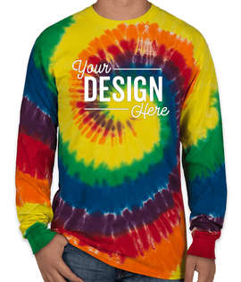 Port & Company Tie-Dye Long Sleeve T-shirt - Color: Rainbow