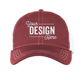 Pacific Headwear Vintage Snapback Trucker Hat - Color: Cardinal / White / Cardinal