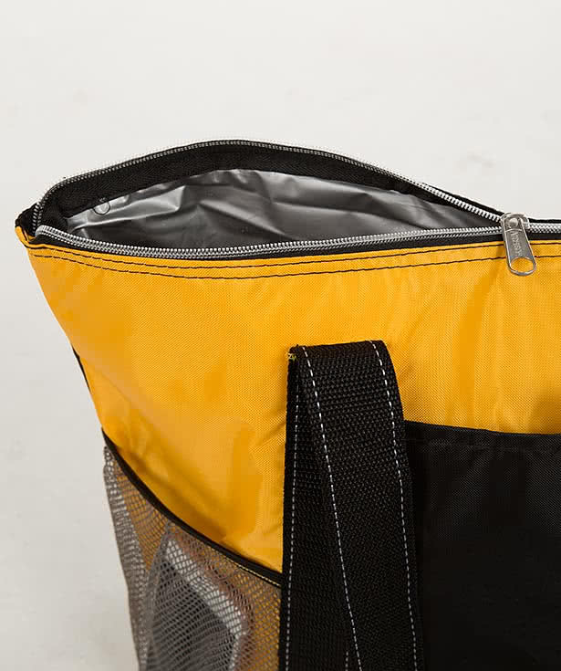 Colorblock Zippered Insulated 24 Can Cooler Tote Bag