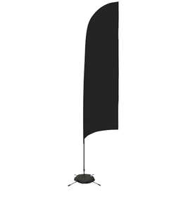 Full Color 13’ Streamline Razor Flag with Cross Base - Color: Black