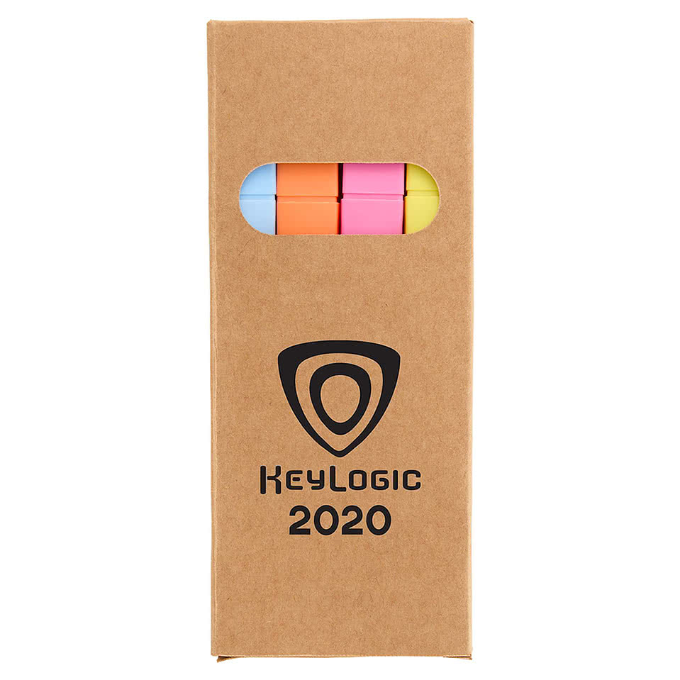 4-Piece Square Recycled Highlighter Set