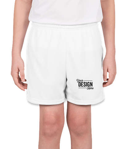 High Five Youth Contrast Performance Shorts - White / White