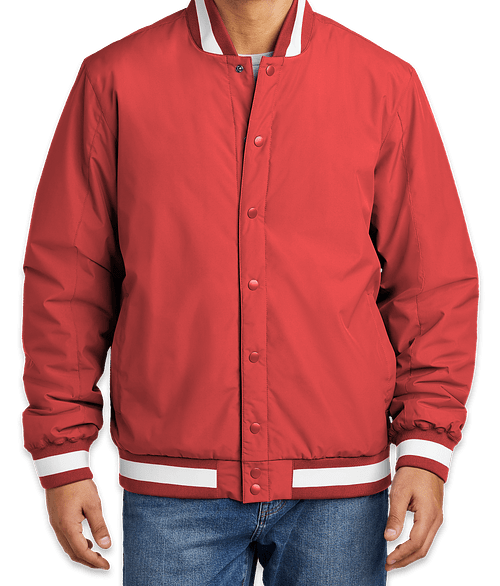 Sport-Tek Varsity Insulated Jacket - Printed in Deep Red