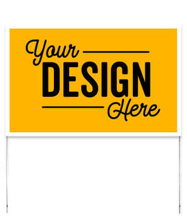 Full Color 22" x 14" Poster Yard Sign with Metal Frame - Color: Athletic Gold