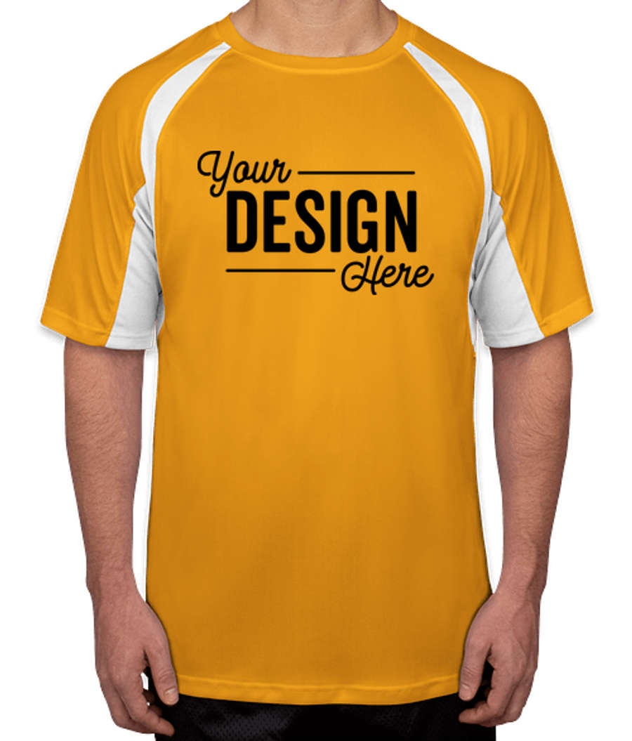 Badger B-Dry Contrast Performance Shirt in Gold / White