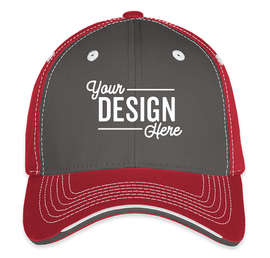Sportsman Tri-Color Contrast Stitched Hat - Color: Charcoal / Garnet