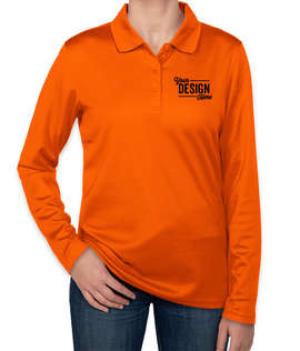 Clique by Cutter & Buck Women's Eco Long Sleeve Performance Pique Polo - Color: Orange