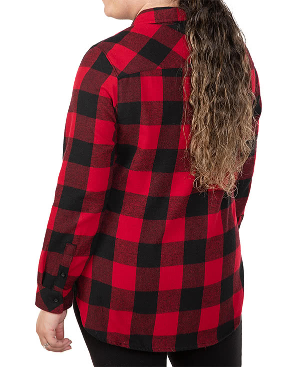 Burnside Women's Plaid Flannel Long Sleeve Shirt