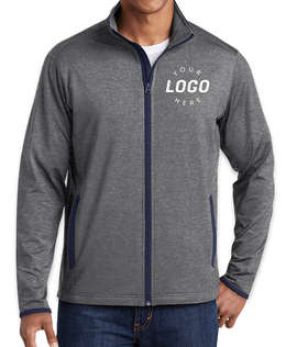 Sport-Tek Sport-Wick Stretch Full Zip Jacket - Color: Charcoal Grey Heather / True Navy