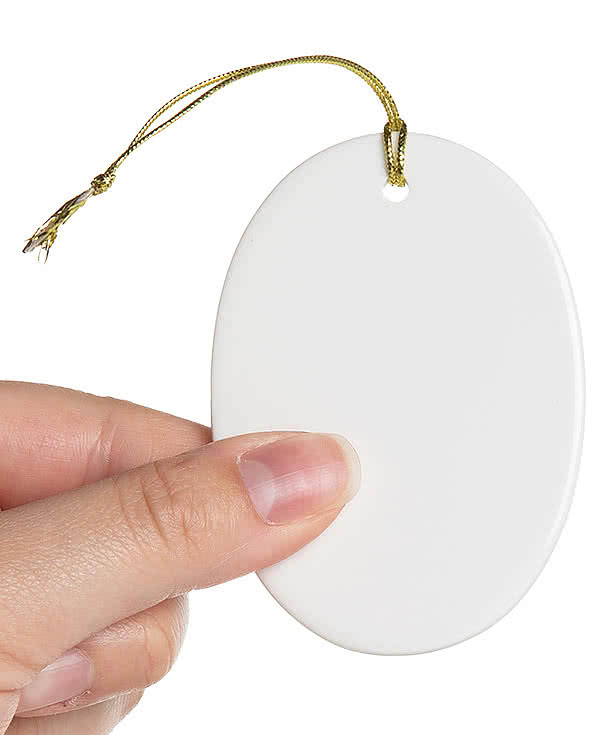Full Color Oval Ceramic Ornament