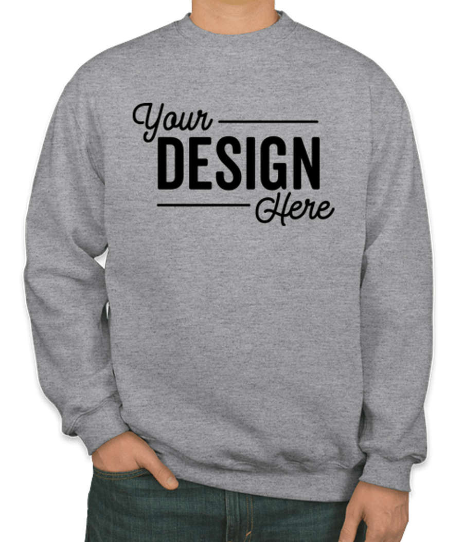 Bayside USA-Made Heavyweight Crewneck Sweatshirt in Dark Ash