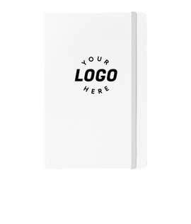 JournalBooks ® Debossed Ambassador Hard Cover Notebook - Color: White
