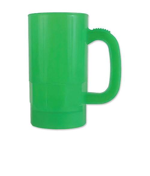 14 oz. Durable Plastic Beverage Mug in Neon Green