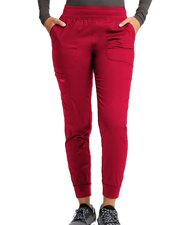 Cherokee Women's Workwear Revolution 5-Pocket Mid Rise Jogger Scrub Pant
