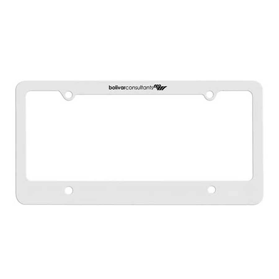 Classic License Plate Frame with 4 Holes in White