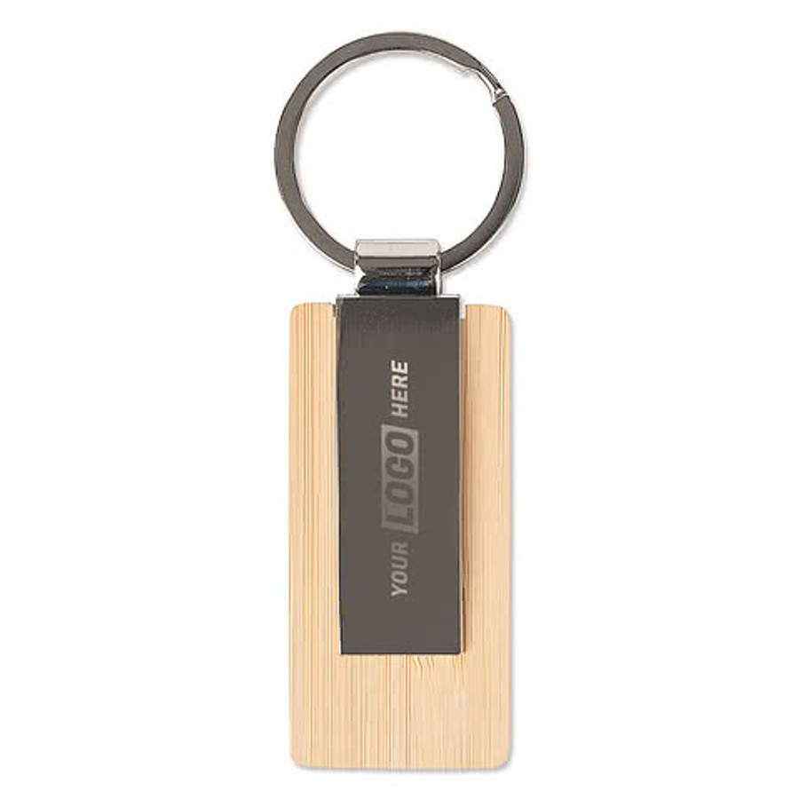 Laser Engraved Bamboo Keychain in Bamboo