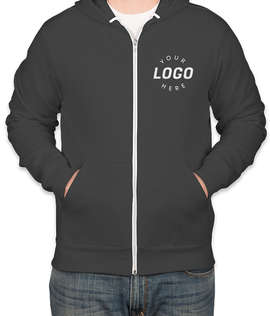 Embroidered Bella + Canvas Ultra Soft Zip Hoodie - Color: Dark Grey