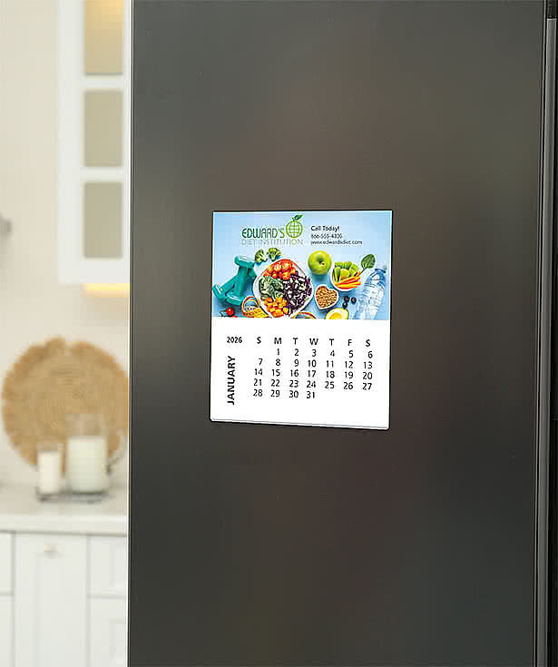 Full Color Business Card Magnet with 12-Sheet Calendar