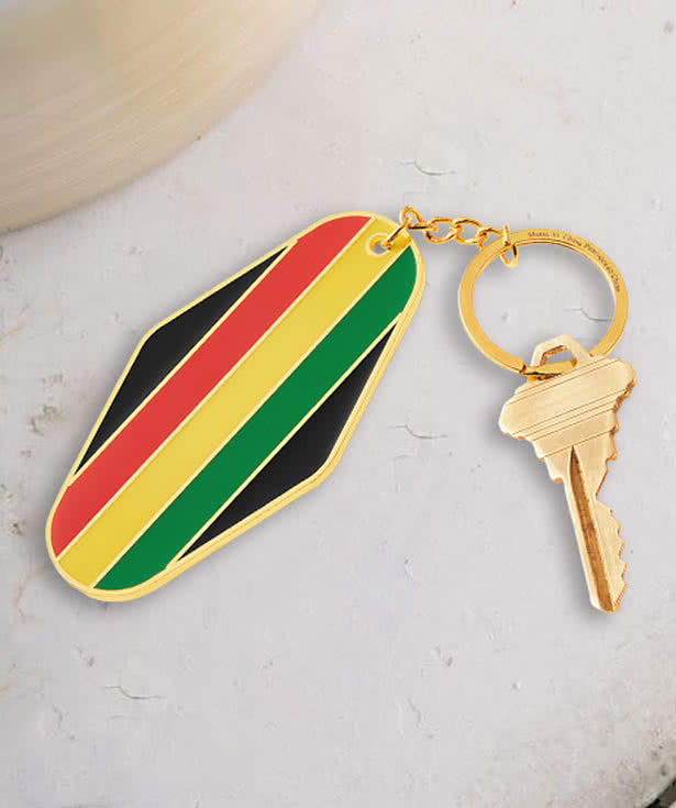 Laser Engraved Black History and Juneteenth Metal Keychain