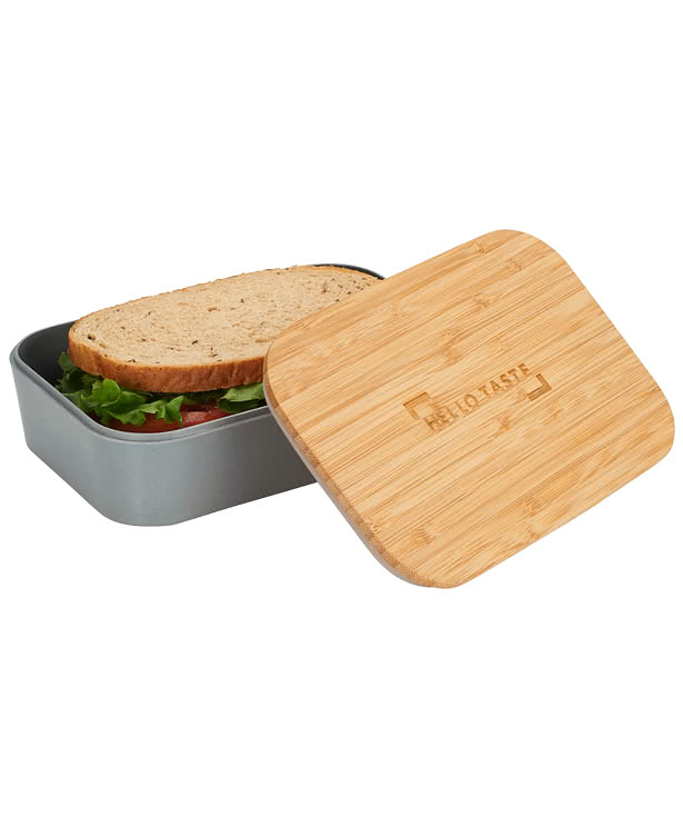 Laser Engraved Bamboo Fiber Lunch Box with Cutting Board Lid