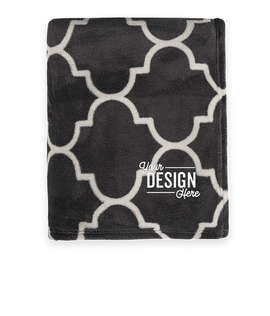 Port Authority Ultra Plush Blanket - Color: Graphite Grey Quatrefoil