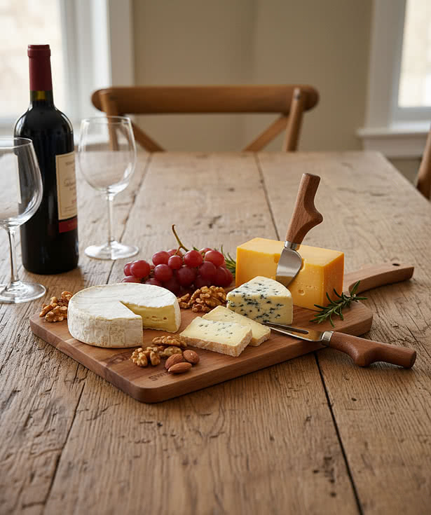 Swissmar Acacia Paddle Cutting Board & Knife Set