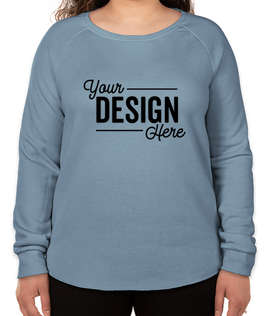 Independent Trading Women's California Wave Wash Crewneck Sweatshirt - Color: Misty Blue