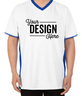 Augusta Cutter+ UPF 50 V-Neck Jersey - Color: White / Royal