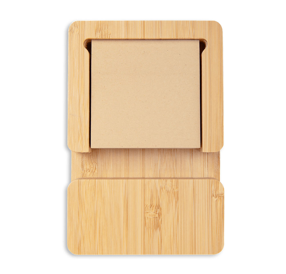 Laser Engraved Bamboo 4-Port USB Hub with Phone Holder and Sticky Notes-default