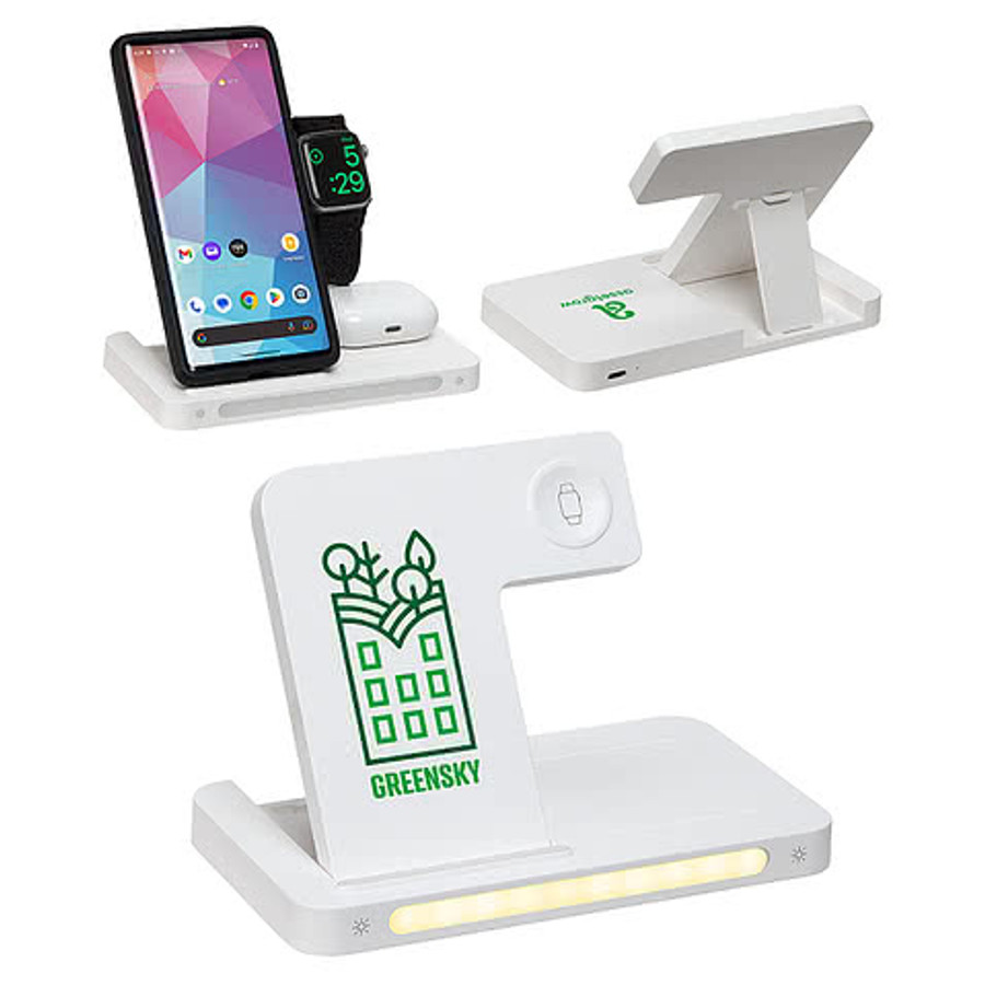 Legion 3-in-1 Charging Station with Ambient Lamp in White