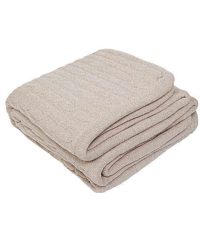 Kanata Cable Knit Lambswool Blanket - Laser Engraved