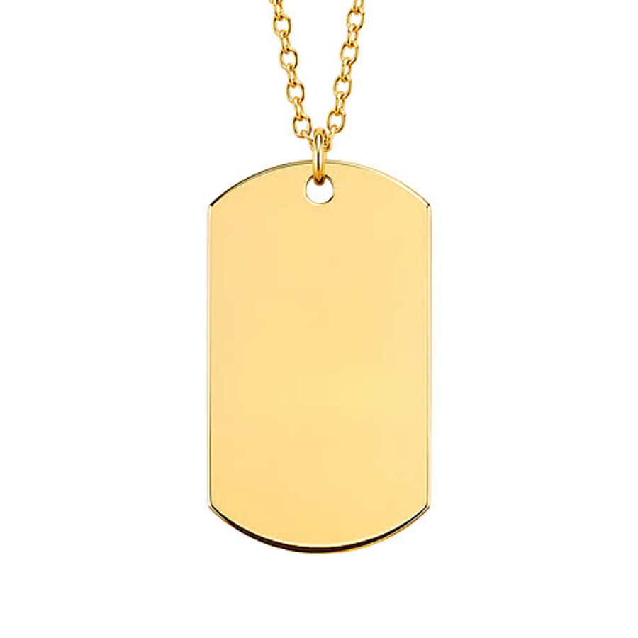 Laser Engraved Thin Chain Dog Tag Necklace