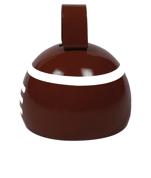 Round Football Cow Bell in BROWN