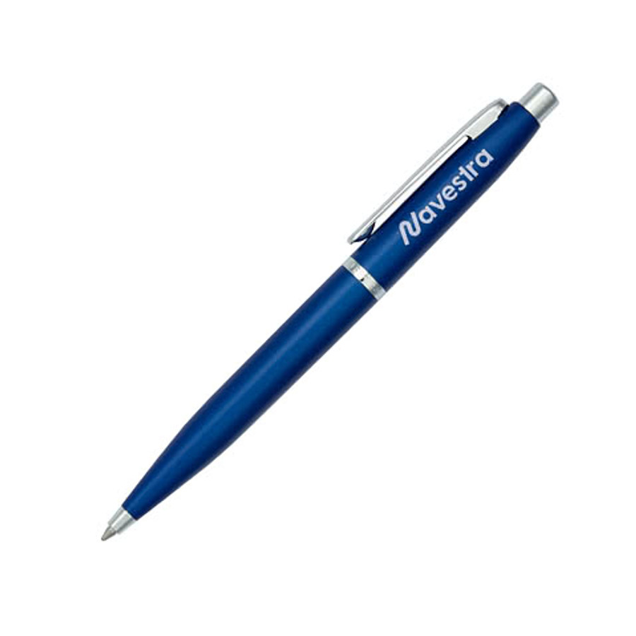 Laser Engraved Sheaffer VFM Blue Ballpoint Pen (black ink) in Blue