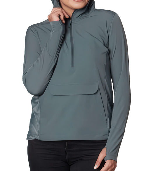 Fossa Women's Skyline Half Zip Soft Shell Jacket in Grey