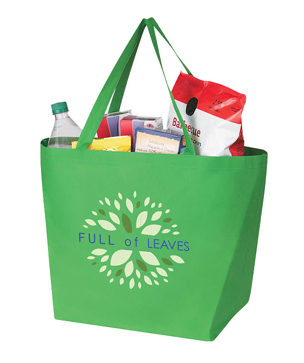 Full Color Gusseted Non-Woven Shopper Tote Bag