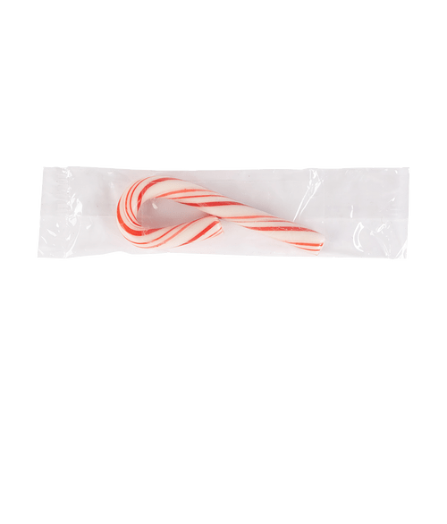 Full Color Individually Wrapped Small Candy Cane in White