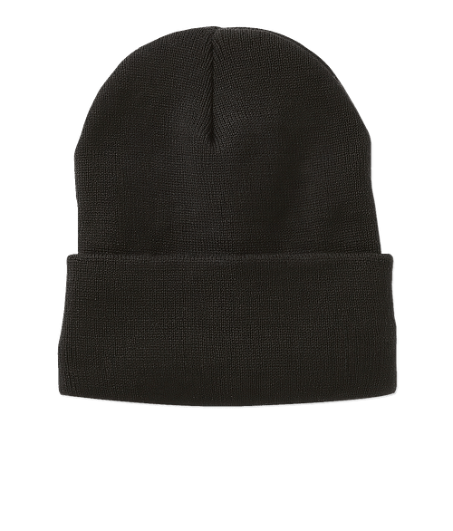 Sportsman Fleece-Lined Cuff Beanie in Black